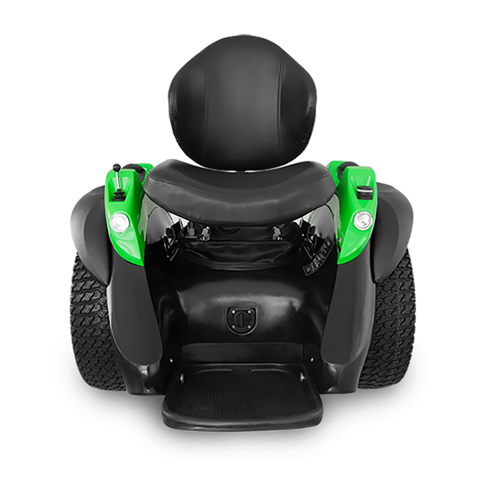 Front view of the green Omeo with Off-Road kit